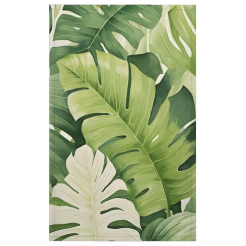 Palm Leaves Kitchen Towels Set of 2 Tropical Floral Dish Towels Bar Absorbent Cleaning Tea Towel for Home Dining Restaurants - color: White Green