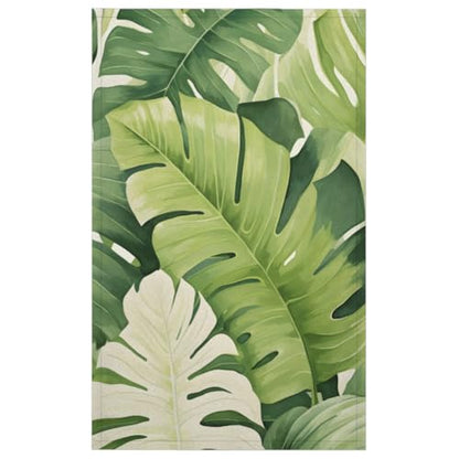 Palm Leaves Kitchen Towels Set of 2 Tropical Floral Dish Towels Bar Absorbent Cleaning Tea Towel for Home Dining Restaurants - color: White Green