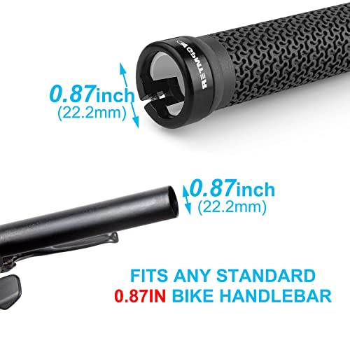 GPMTER Bike Handlebar Grips, Single Lock on Bicycle Handle Bar, for BMX, Mountain, MTB, Beach Cruiser, Scooter, Folding Bike, Soft Non-Slip-Rubber Hand Grip Comfortable Ergonomic - color: Black