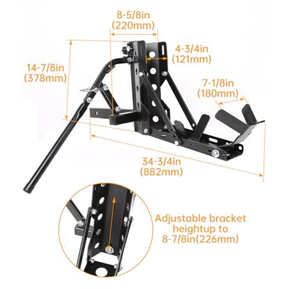 ECOTRIC 800LBS Motorcycle Trailer Hitch Scooter Hauler Mount Rack 2" Motorcycle Tow Carrier Receiver Heavy Duty Steel