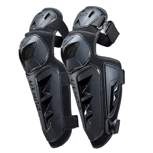 DUHAN Motorcycle Shin Guards 4Pcs Elbow Guard and Knee Pads Adjustable Anti-Slip Motorcycle Protective Gear for Men and Women - color: Carbon Black, size: 2 Pcs Set