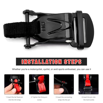 Sun Walker Helmet Quick Release Buckle Kit, Motorcycle Helmet Pull Lock for Chin Strap Up to 1", Bicycle Ratcheted Buckle Set (Black) - color: Black