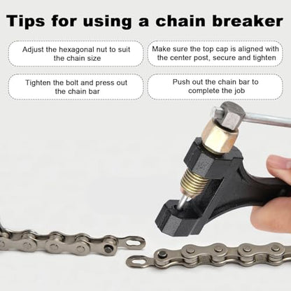 Motorcycle Chain Breaker with a Rack, Bicycle Chainbreaker Tool Chain Link Splitter Tool Chain Cutter Remover Compatible with Pit Bike ATV Kart Small Motorcycle 420 428 520 525 528 530