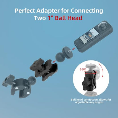 Double Socket Arm,Extension Arm Compatible with Mounts Any B Size 1" Ball Head Components & Bike Motorcycle Car Phone Mount Holder with 1'' Ball Adapter, Aluminum Alloy & Short 2.36", 75001 - size: Small socket arm