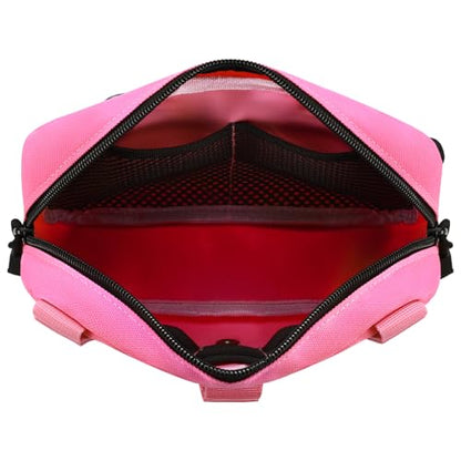 FRTKK Tactical Molle Admin Pouch Utility Laser Cut EDC Tool Pouch Bag Horizontal Modular Pouches Include US Flag Patch and Keychain - color: Pink