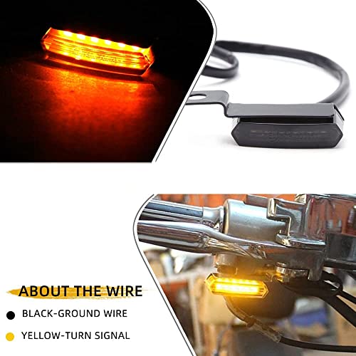 LED Turn Signals, Flowing Handlebar Marker Light Motorcycle Mini Blinkers Compatible with Harley Honda Yamaha Kawasaki Cafe Racer Cruiser Street Bikes and More - Black
