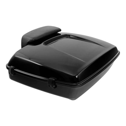 TCMT Chopped Motorcycle Trunk Box Backrest Pad Detachable Mounting Rack Fit For Harley Touring 1997-2008 Road King Road Street Electra Glide Pack - color: Set D1 Black Latches#Black Rack