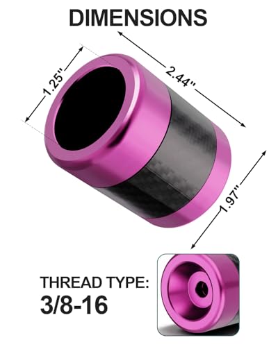 MoKitDora Motorcycle Frame Sliders Aluminum Alloy 3/8"-16 Thread for Harley 1.25" Saddlebag Guard Highway & Flat-Out Crash Bar, Purple - color: Purple