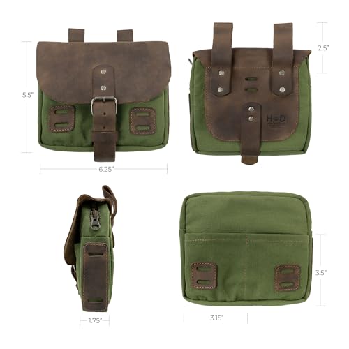 Hide & Drink, Survival Camping Pouch, Belt Loop, Rustic and Handy Tool Bag, Weather Resistant Outdoor Accessories, Traveling Essentials, Waxed Canvas, Handmade - color: Olive