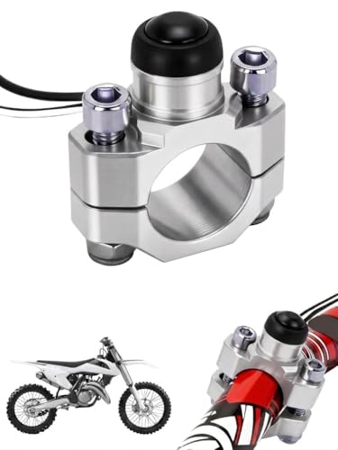 JFG RACING Dirt Bike Engine Stop Start Kill Switch Button CNC with Mounting Backplate Universal for Dirt Pit Bike MX Motocross Supermoto Racing ATV Quad KAYO-Silver - color: Sliver, size: Medium