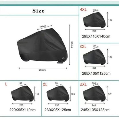 Motorcycle Cover for Honda NT1100 NT 1100, Heavy Duty Outdoor Waterproof Motorbike Rain Storage Shelter with Lock Holes Anti-UV Dustproof Breathable Black,L - size: Large
