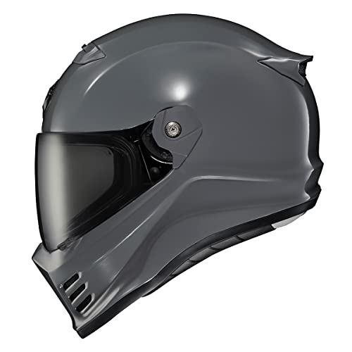 ScorpionEXO Covert FX Full Face Adult Motorcycle Helmet Street Fighter Style - Bluetooth Ready Speaker Pockets DOT ECE Solid (Cement Grey - X-Large) - color: Cement Grey, size: X-Large