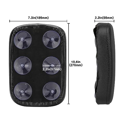 Motorcycle Rectangular Passenger Pad Seat Rear Leather Pillion Cushion 6 Suction Cup Compatible with Harley Dyna Sportster XL 883 1200 Chopper Custom - style: 6 Suction Cup-Black