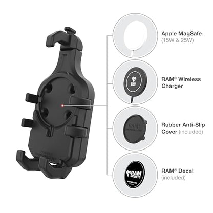 RAM MOUNTS Quick-Grip Pro Vibration Damping Phone Mount with U-Bolt Base for Motorcycles and ATVs RAM-B-149Z-A-PD5VU