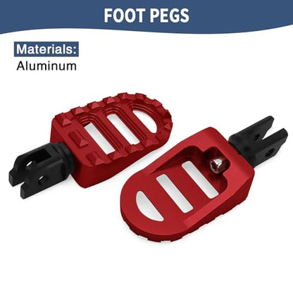 Motorcycle Foot Pegs MX Front Pegs Footrest Fit for Harley 2018-later Softail Low Rider S Breakout FXLRS Fat Bob 114 Street Bob FXBB Fat Boy Sport Glide FLSB (Red) - color: Red