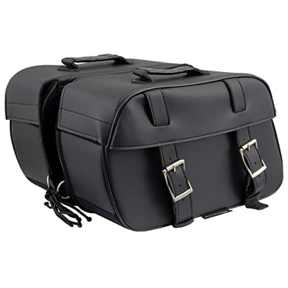 Milwaukee Leather PVC 2-Strap Throw-Over Easy Zip off and off Motorcycle Saddlebags - Medium - color: SH57701ZB-BLACK, size: Medium