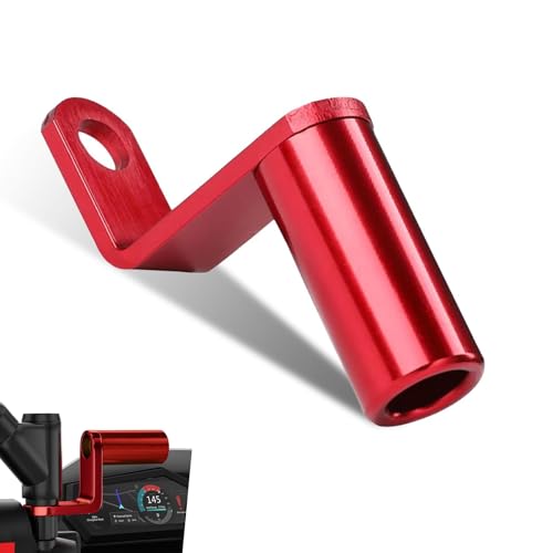 Motorcycle Mirror Mount Extender, Aluminum Alloy Multi-Functional Bike Conversion Bracket, Universal Mirror & Phone Holder Bracket for Bicycle Motorcycle (Red) - color: Red