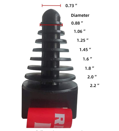 Muffler Exhaust Wash Plug, 0.8" to 2.2" Rubber Silencer Plug | For washing 2-stroke and 4-stroke motorcycles, dirt bikes, ATVs and quads - color: Black