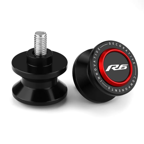 M6 Motorcycle Swingarm Spools Slider Compatible With YAMAHA YZF R6 1999-2020 2021 2022 | Swing Arm Stand Bobbins Screws YZF-R6 YZFR6 YZF600 YZF600R Accessories (red) - color: red