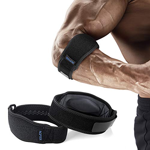 AGPTEK Elbow Brace for Tendonitis and Tennis Elbow 2 Pack, Tennis Golfers Elbow Support Arm Band Pain Relief Elbow Wrap Weightlifting Elbow Strap with Compression Pad for Men & Women, Grey - color: Gray