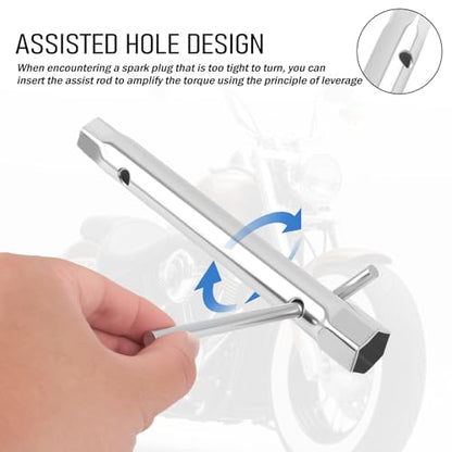 OEM#19576S/19374S Spark Plug Wrench,16mm(5/8") & 21mm(13/16") Double End Spark Plug Tool,High Torque Sparks Plugs Socket with Assist Holes for Car,Motorcycle,Lawn Mower