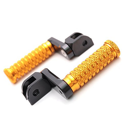 MC MOTOPARTS POLE Gold CNC 40mm Extension Riser Front Foot Pegs Compatible with YZF R3 2015-2017 - color: Gold, size: 40 mm Extension