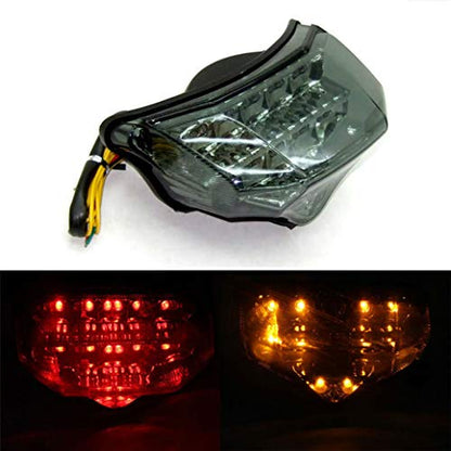 MZS Motorcycle Tail Light LED Integrated Turn Signal Blinker Smoke Compatible with FZ6 FZ-6 FAZER FZ600 2004 2005 2006 2007 2008 2009 - size: FZ6/FZ600