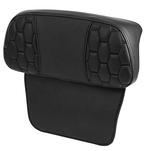 SLMOTO Rider Seat Cushion w/Backrest Pad Fits For Harley Touring Road King Street Glide Electra Glide Road Glide Tri-Glide Trike 2014-2023 Motorcycle Two Up Seat Custom Driver Passenger Leather Seat - color: Black + Passenger Backrest SP