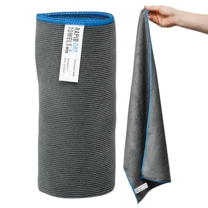 Rapid Dry Towels The Finisher Premium Microfiber Detailing & Utility Towel | 2.3ft x 1.3ft | Channel Weave Lint-Free Cleaning Cloth | Scratch-Free Car Towel for Glass Chrome Interior & Home Cleaning