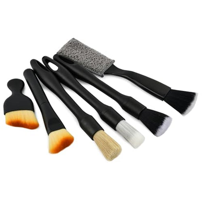 6PCS Car Interior Detailing Brush Set, Ultra Soft Boars Bristle Detailing Brushes for Cleaning Interior or Exterior, Emblem, Wheels, Air Vent, Leather Seats, Car Accessories for Truck, SUV