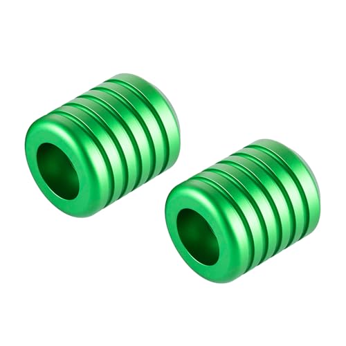 Advanblack ProTek Machined 1.25" Crash Bar Sliders Decorative Wheel Rotatable End For Front Engine Guard Harley Saddlebag Guards (Green CNC) - color: Green CNC