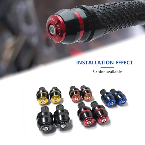 22mm 7/8'' Motorcycle Bar End Plug Sliders Universal Handlebar Grips Bar Ends Caps replacement for Honda Yamaha Suziku Kawasaki BMW Motorbike Dirt Bike(Red) - color: Red