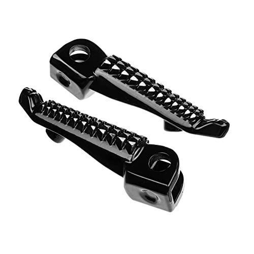 Motorcycle Front Foot Pegs/Footrests/Pedals for kawasaki ZX6R ZX10R 650R EX650 Z750 Z750S Z1000 ER-6N ER-6F ER6 (Bright black) - color: Bright Black