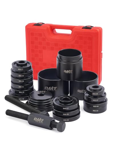 Orion Motor Tech Wheel Bearing Press Kit for Front Wheel Drive Bearing Removal & Installation, 24pc Wheel Bearing Puller Tool Set with Sliding Screws Universal Bushings Sleeves Storage Case - color: RED,BLACK