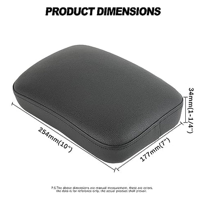 DREAMIZER Motorcycle Leather Pillion Rear Passenger Pad Seat 8 Suction Cup Rectangular Passenger Seat Compatible with Harley Bikes Custom (Black) - color: Black#1