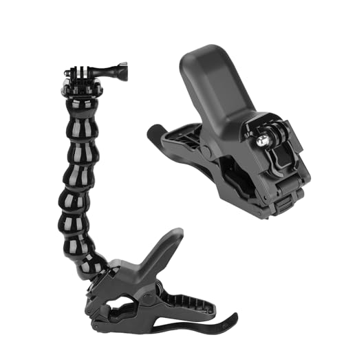 NEEWER Flexible Clamp Mount Compatible with GoPro DJI Action Cameras, Jaw Flex Super Clamp Holder, Desk Pole Clip Mount with Tube & Adapter Accessories for Photography & Video Recording, GP-80 - style: GP-80