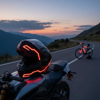 PVC Motorcycle Helmet Light Strip, 3 Modes LED Light for Safety on Helmets, Ideal for Motorcycles, Bikes, and Outdoor Activities, with Water Design for Lasting