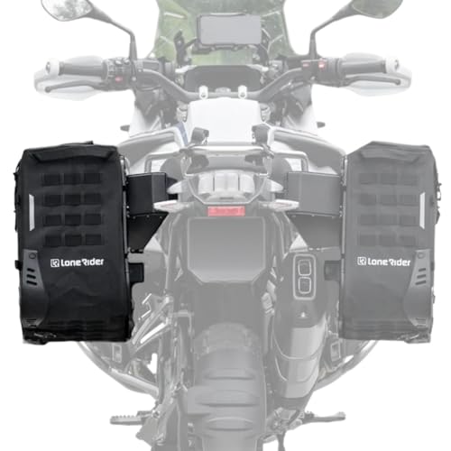 Lone Rider 38L Semi-Rigid Rackless Motorcycle Saddle Pannier Bag for BMW Motorcycle - 100% Waterproof, Dustproof Luggage with Quick Release, Safer than Hard Cases - No Racks Needed - style: 38 L