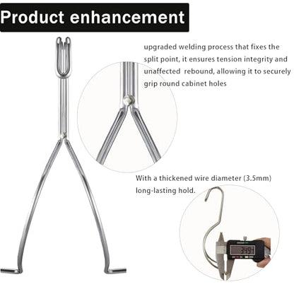 24 Pack No-Drill Cabinet Door Painting Hangers, Heavy-Duty Stainless Steel Spray Rack & Drying Hooks for Woodworking & Furniture Restoration - size: 24pack