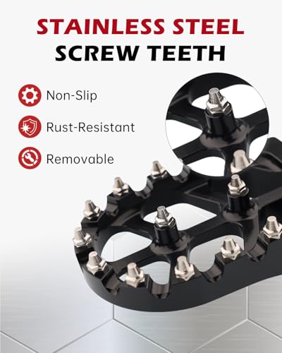 CNC Foot Pegs Alumiunm Dirt Bike Footpegs Compatible with CRF50 CRF70 XR50 XR70 XR110 CRF XR 50 70 M2R SDG DHZ KAYO Dirt Bike Pit Bikes (Black, CRF50/70 XR50/70/110 TaoTao) - color: Black, size: CRF50/70, XR50/70/110, TaoTao