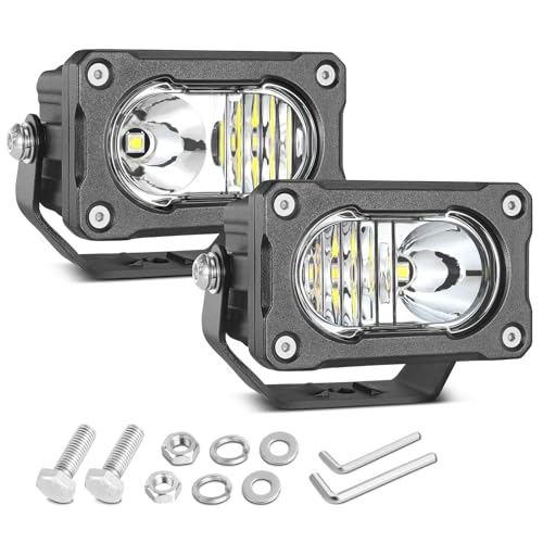 LED Pod Light Cubes 2PCS 3 Inch Off Road Driving Light Pods Spot Flood Combo Ditch Lights LED Backup Work Lights for Truck Pickup UTV ATV SUV Boat 4x4 - color: White Combo