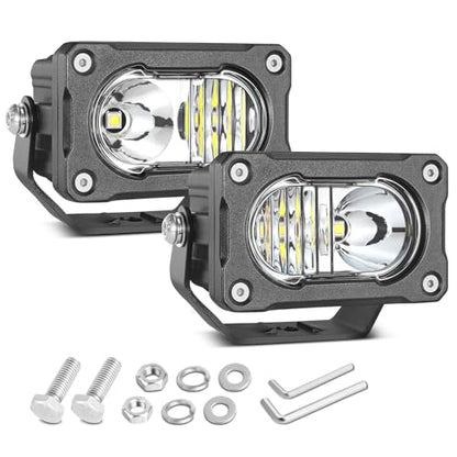 LED Pod Light Cubes 2PCS 3 Inch Off Road Driving Light Pods Spot Flood Combo Ditch Lights LED Backup Work Lights for Truck Pickup UTV ATV SUV Boat 4x4 - color: White Combo