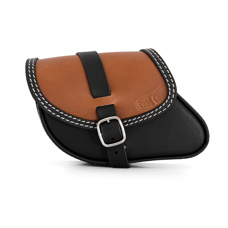 Leather Swingarm Bag Compatible with all 2015-2024 Scout and Scout Bobber, 2025-2026 Scout 101, 2025-2026 Scout Classic, 2025-2026 Sport scout, 2025-2026 Super Scout (Bicolor Black -DT) - color: Bicolor Black -DT