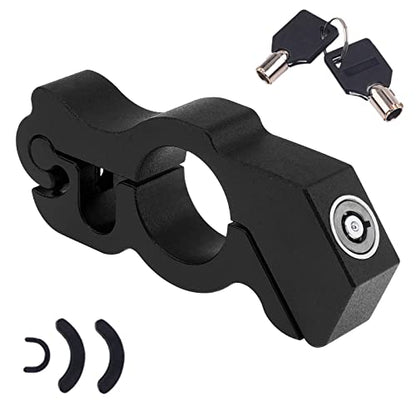Windance Motorcycle Anti Theft Lock,Heavy Duty Front Brake Lock,Throttle Grip Clutch Brake Lever Handlebar Protection (Black, L) - color: Black