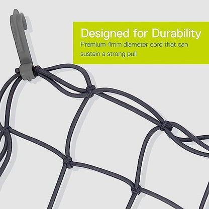 Small Cargo Net by Delta Cycle (2-Pack) - Expandable Bungee Net with Hooks Stretches to 22" x 22" - Bike Cargo Net Keeps Your Gear Tightly in Place for Bikes & Kayaks - style: 2-Pack Cargo Net