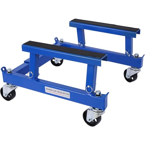 Motorcycle Dolly, ATV Motorcycle Four Wheeler Cycle Engine Cradle Dolly 1500lbs,Heavy Duty Racks for Motorcycle Maintenance, Engine Stand, Blue
