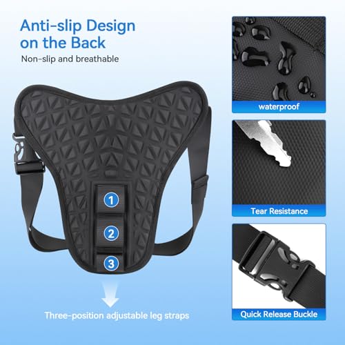MOSISO Thigh Bag, Motorcycle Leg Bag for Men Women, Universal Expandable Multifunctional Storage Pouch Tactical Water Resistant Drop Leg Bag for Outdoor Sports Cycling Hiking Fishing Climbing, Black