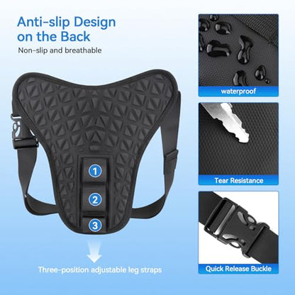 MOSISO Thigh Bag, Motorcycle Leg Bag for Men Women, Universal Expandable Multifunctional Storage Pouch Tactical Water Resistant Drop Leg Bag for Outdoor Sports Cycling Hiking Fishing Climbing, Black
