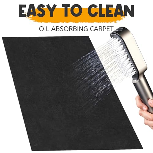 Oil Spill Mat for Garage Floor 2 Pcs 60x36 Inch Absorbent Garage Floor Mats for Under Car Leaks, Reusable Rubber Oil Drip Pad with Waterproof Backing, Washable Non Slip Driveway Protector