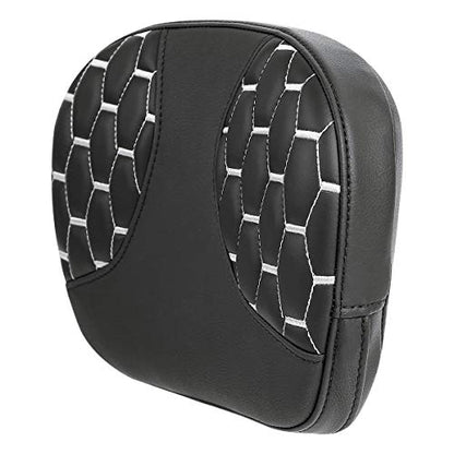 C.C. RIDER Sissy Bar Backrest Pad Fit For Harley Touring Road King Road Glide 1997-2022 CVO Street Glide Ultra Classic - color: Grey Stitching, size: Style C